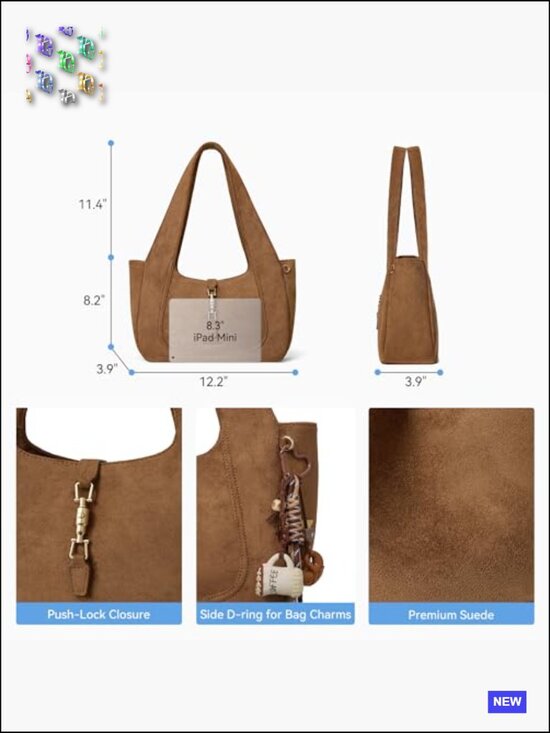 Vintage Suede Leather Dumpling Bag for Women, Stylish Matte  Vintage Suede Leather Tote Bag Lightweight Dumpling Shoulder Bag Work Travel
